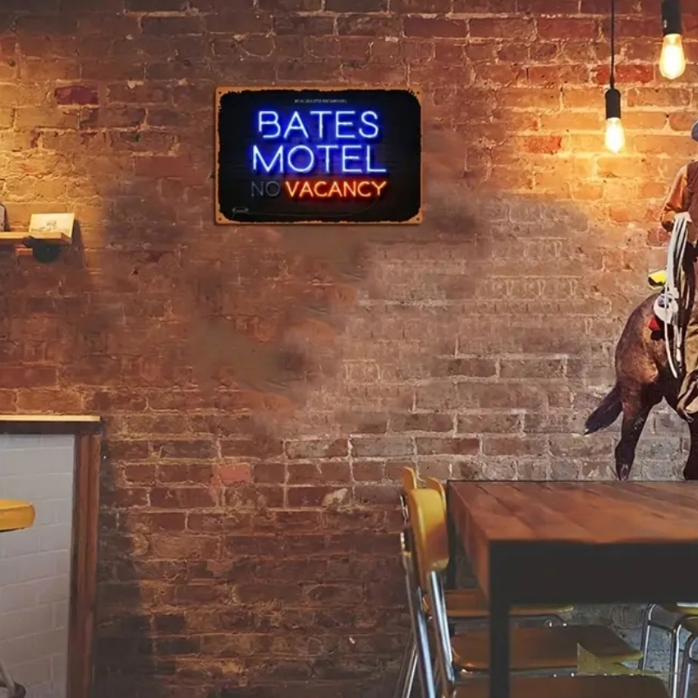 New Bates Motel vacancy tin sign 8x12